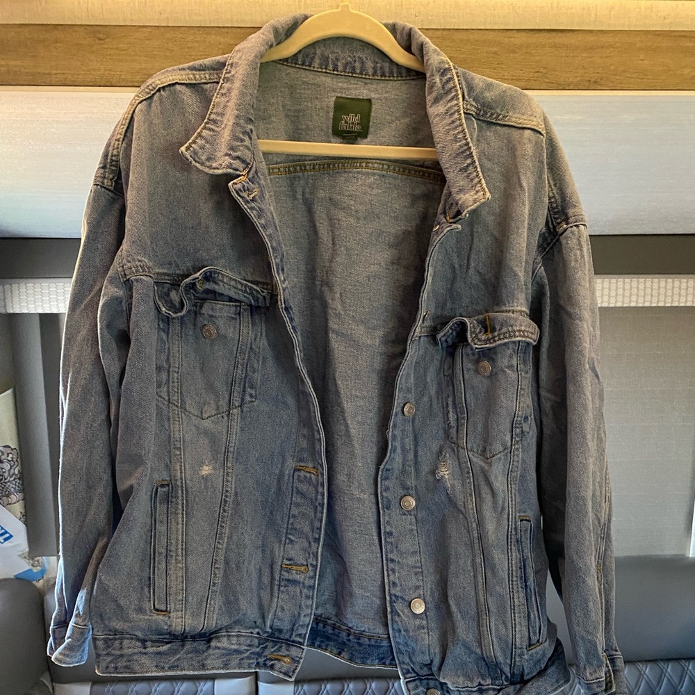 XXL oversized light wash denim jacket